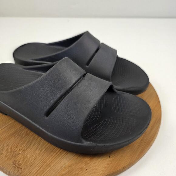 Oofos Ooahh Slide Sandals Mens Size 11 Black Recovery Slip On Womens 13 EU 44 - Picture 6 of 14